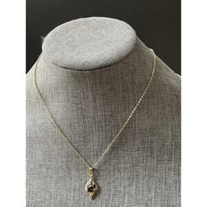 Tourmaline Pendant Statement Necklace Gold Tone Charm Abstract Genstone Career